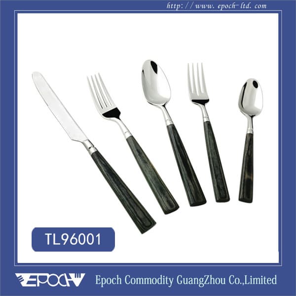 wooden handle steel cutlery set
